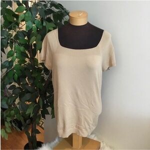 Women's Talbots Short Sleeve Tee L Beige